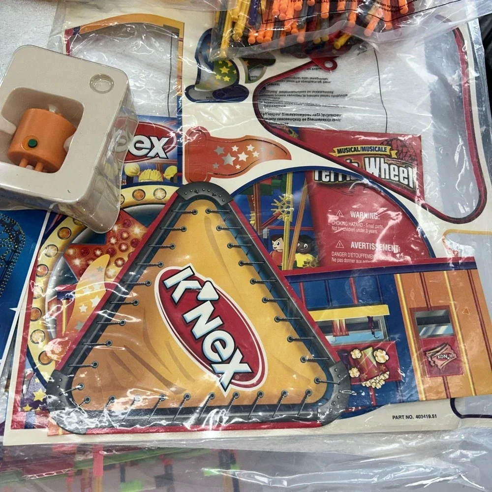 K'Nex Musical Ferris Wheel Complete Set!, Age 8+ 3 Models 523 Pieces Most Sealed